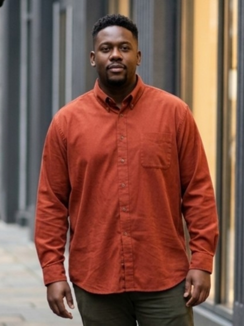 Roundtree&Yorke Easy Care Wrinkle Resitant Men's Longsleeve Rust Button Down 4X